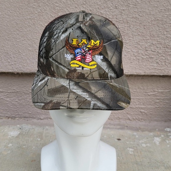 Vtg I AM Local 175 New York PA Camo TruckerHat - Picture 2 of 7